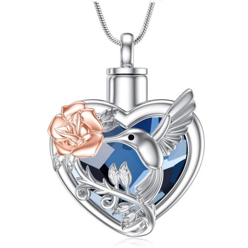 304 Stainless Steel Cinerary Casket Pendant, Heart, polished, fashion jewelry & Unisex & with rhinestone, original color, Sold By PC