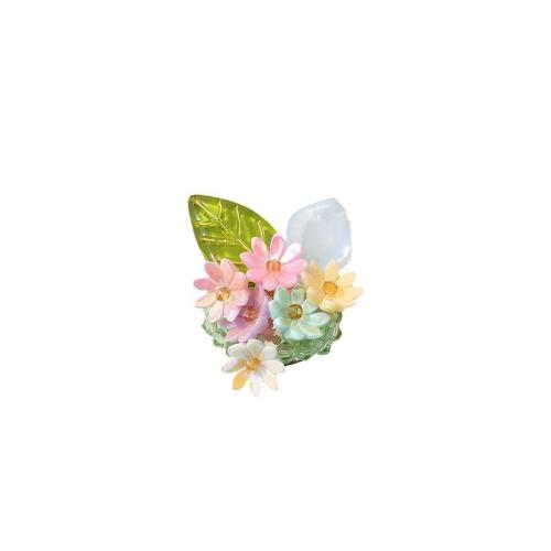 Hair Accessories DIY Findings, Glass, with Seedbead & Tibetan Style & Acrylic, fashion jewelry & for woman, Flower size: 35*27mm, mesh size: 16mm, Sold By PC