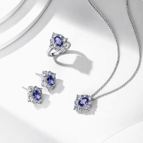 Brass Jewelry Set, with Glass Stone & Cubic Zirconia, plated, fashion jewelry & different styles for choice & for woman, Sold By PC