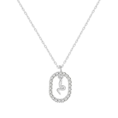 Messing Halskette, mit kubischer Zirkonia, mit Verlängerungskettchen von 5cm, plattiert, Modeschmuck & für Frau, keine, verkauft von PC