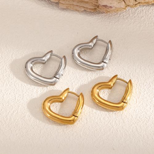 Stainless Steel Lever Back Earring, 304 Stainless Steel, Heart, plated, fashion jewelry, two different colored, Sold By Pair