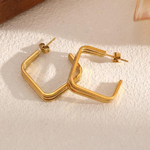 Pendientes de Acero Inoxidable, acero inoxidable 304, chapado, Joyería, dos diferentes colores, Vendido por Par