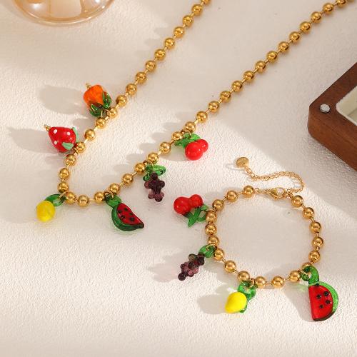 Fashion Stainless Steel Jewelry Sets, 304 Stainless Steel, with Resin,  , plated, fashion jewelry, more colors for choice, Sold By KG