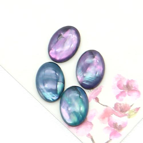 Shell Paper Cabochon, mit Epoxy-Sticker, DIY, gemischte Farben, 10x14mm, verkauft von PC