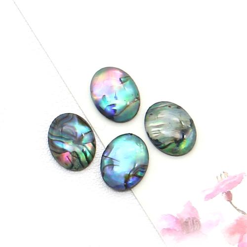 Shell Paper Cabochon, mit Epoxy-Sticker, DIY, gemischte Farben, 8x10mm, verkauft von PC