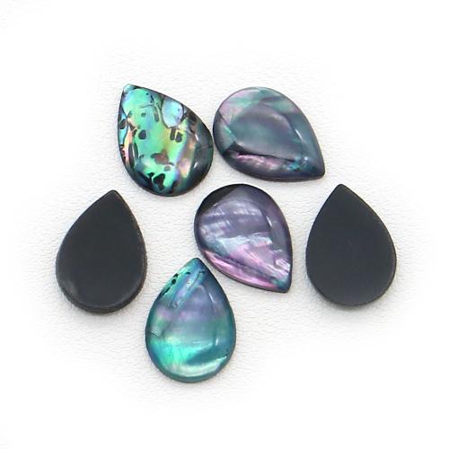 Shell Cabochons, Abalone Shell, with Acrylic, Teardrop, DIY & enamel, mixed colors, 13x18mm, Sold By PC