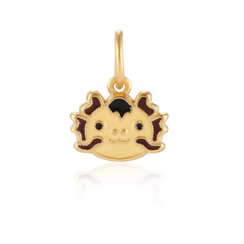 925 Sterling Silver Pendant, Chinese Zodiac, matte gold color plated, DIY & different styles for choice & enamel, Sold By PC