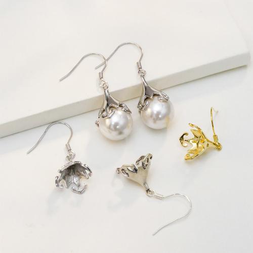 925 Sterling Silver Earring Drop Findings, DIY, more colors for choice, Applicable to stone size 10-14mm, Sold By PC