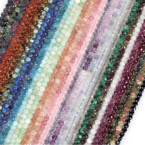 Gemstone Jewelry Beads, Round, DIY & different materials for choice & faceted, 4mm, Approx 98PCs/Strand, Sold By Strand