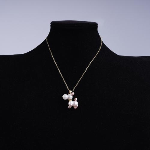 Natural Freshwater Pearl Necklace, with Tibetan Style, Animal, fashion jewelry, more colors for choice, 230x180x30mm, Sold By PC