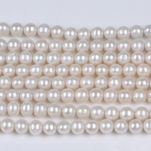 Cultured Potato Freshwater Pearl Beads, Slightly Round, DIY, more colors for choice, 4x10mm, Sold By Strand