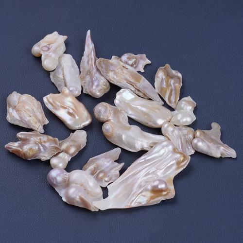 Cultured No Hole Freshwater Pearl Beads, irregular, DIY, more colors for choice, 16x35mm, Sold By Bag