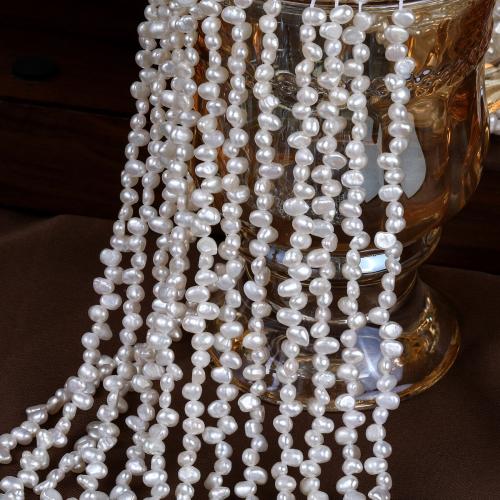 Keshi Cultured Freshwater Pearl Beads, Baroque, DIY, white, 3-4mm, Sold By Strand