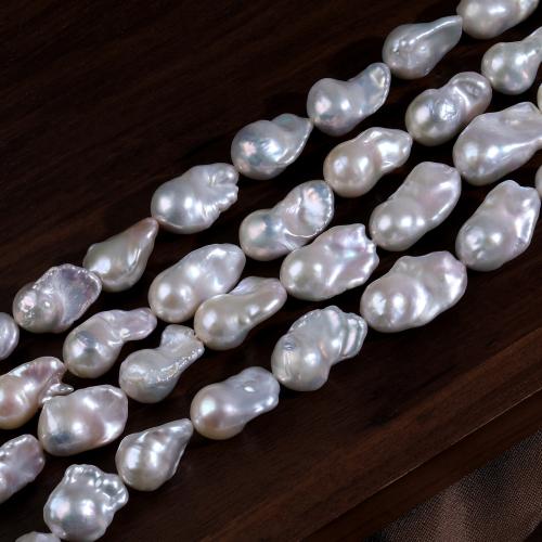 Perles nacres baroques de culture d'eau douce , perle d'eau douce cultivée, DIY, blanc, 14x23mm, Vendu par brin