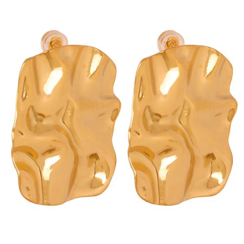 Titanium Steel  Earring, gold color plated, fashion jewelry & for woman, Sold By Pair