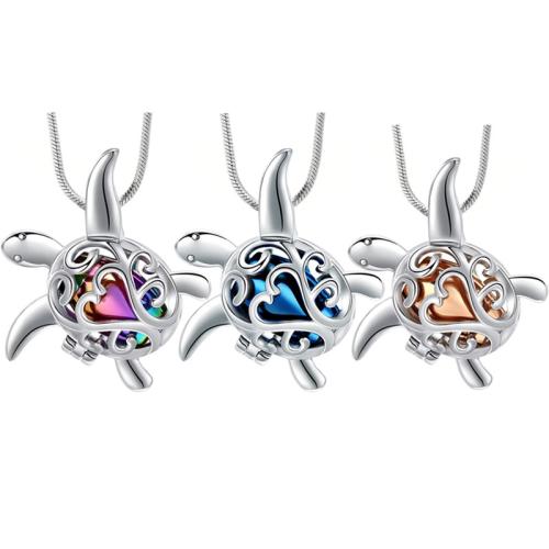 304 Stainless Steel Cinerary Casket Pendant, Turtle, plated, can open and put into something & Unisex & hollow, more colors for choice, Sold By PC
