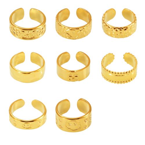 Bague en acier inoxydable, Acier inoxydable 304, Placage, bijoux de mode & styles différents pour le choix & pour femme, doré, Taille:7, Vendu par PC