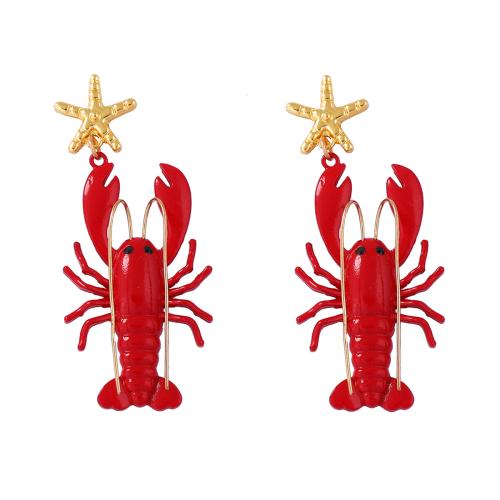 Tibetan Style Drop Earrings, Lobster, stoving varnish, fashion jewelry & for woman, red, Sold By Pair
