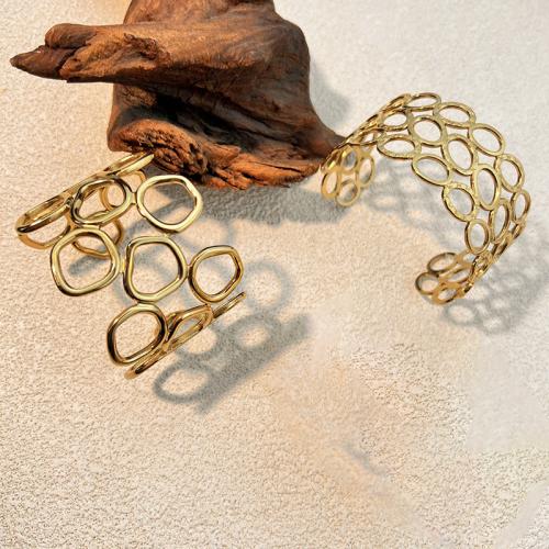 Stainless Steel Bangle, 304 Stainless Steel, 18K gold plated, different styles for choice & for woman & hollow, Sold By PC