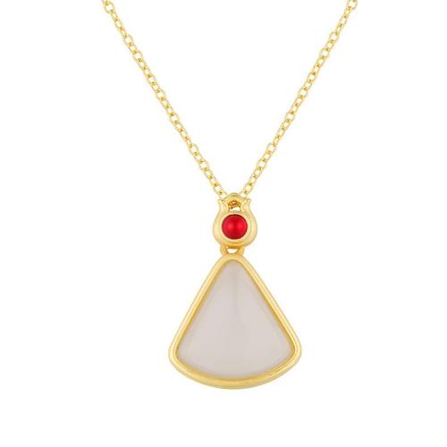 Brass Necklace, with Resin, with 5cm extender chain, plated, fashion jewelry & for woman, Length:Approx 40 cm, Sold By PC