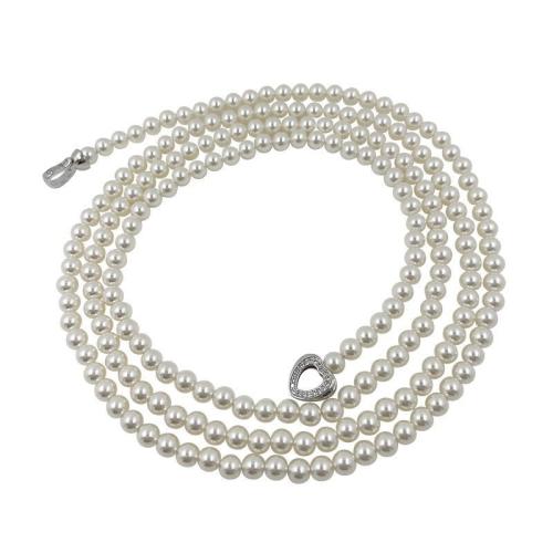 Sweater Chain Necklace, Brass, with Glass Beads, plated, fashion jewelry & for woman, Length:Approx 6 m, Sold By PC