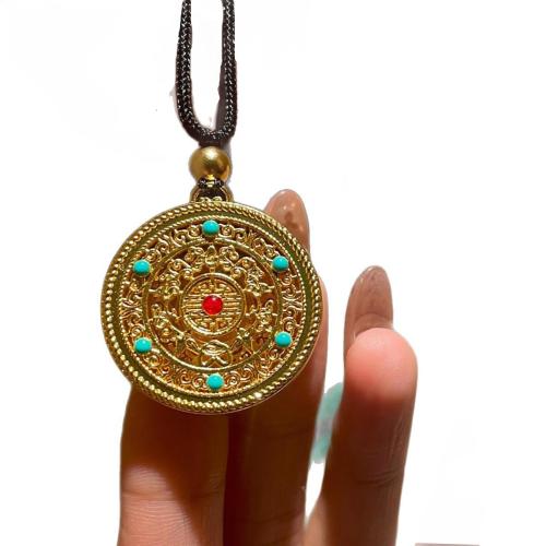 Brass Necklace, with Polyester Cord & Resin, plated, fashion jewelry & for woman, Length:Approx 40 cm, Sold By PC