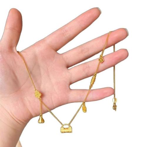 Collier en laiton, avec 5cm chaînes de rallonge, Placage, bijoux de mode & pour femme, Longueur:Environ 40 cm, Vendu par PC