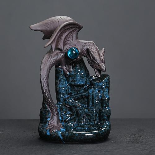 Backflow Incense Burner, Porcelain, handmade, for home and office, blue, Sold By PC
