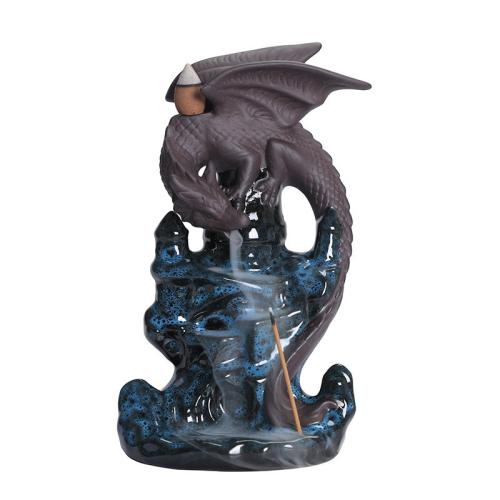 Backflow Incense Burner, Porcelain, handmade, for home and office, blue, Sold By PC