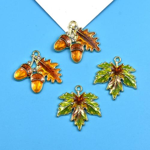 Tibetan Style Enamel Pendants, Leaf, DIY & different styles for choice, more colors for choice, 100PCs/Bag, Sold By Bag