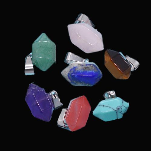 Gemstone Pendants Jewelry, Natural Stone, with Tibetan Style, DIY & different materials for choice, 10x12mm, Sold By PC