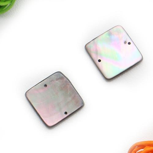 Shell Connector, Black Lip Shell, Square, natural & DIY, 18x18mm, Sold By PC
