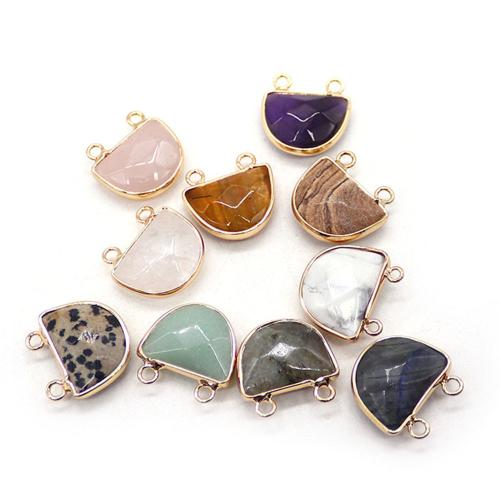 Gemstone Pendants Jewelry, Natural Stone, with Tibetan Style, Dome, plated, DIY & different materials for choice, 17x18mm, Sold By PC