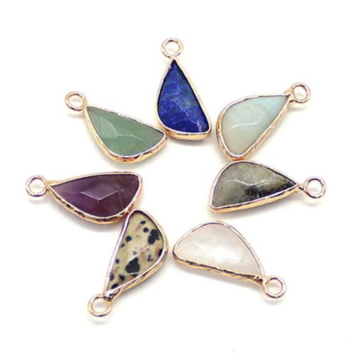 Bijoux Pendentifs en pierres gemmes, Pierre naturelle, avec alliage de zinc, triangle, Placage, DIY & différents matériaux pour le choix, 10x20mm, Vendu par PC