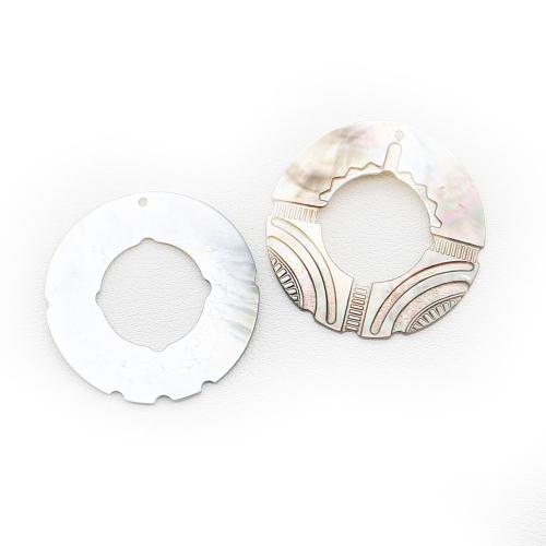 Shell Pendants, Black Lip Shell, Round, Carved, Natural & DIY & hollow, 40x40mm, Sold By PC
