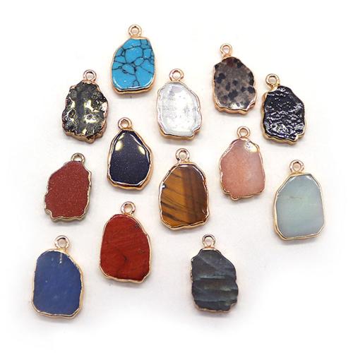 Bijoux Pendentifs en pierres gemmes, Pierre naturelle, avec alliage de zinc, Placage, DIY & différents matériaux pour le choix, 13x21mm, Vendu par PC