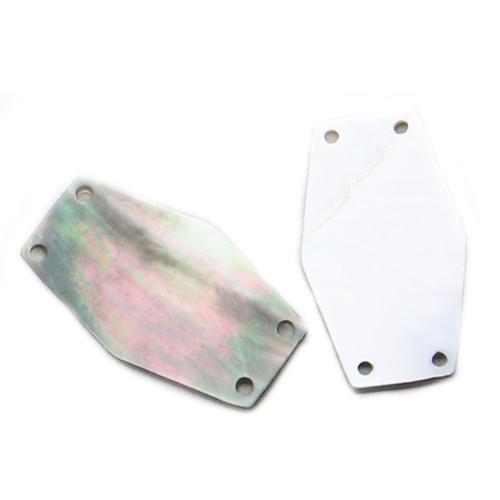 Shell Connector, Black Lip Shell, Hexagon, natural & DIY & 2/2 loop, 19x33mm, Sold By PC
