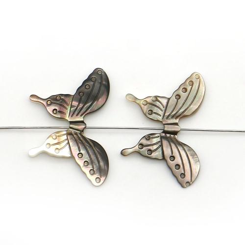 Natural Freshwater Shell Beads, Black Lip Shell, Butterfly, DIY, 20x29mm, Sold By PC