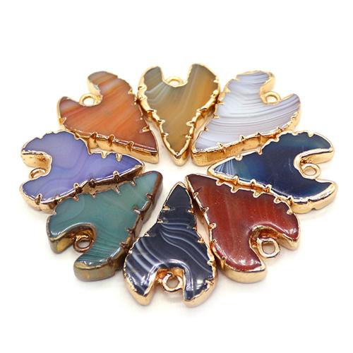Gemstone Pendants Jewelry, Natural Stone, with Tibetan Style, Heart, plated, DIY & different materials for choice, 20x30mm, Sold By PC