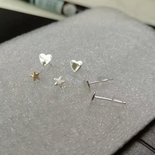 925 Sterling Silver Stud Earring, different styles for choice & for woman, silver color, 5mm, Sold By Pair