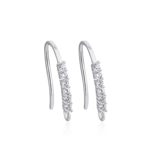 925er Sterling Silber Ohranhänger Zubehör, platiniert, DIY & verschiedene Stile für Wahl & Micro pave Zirkonia, earring drop component length 15-20mm, verkauft von Paar