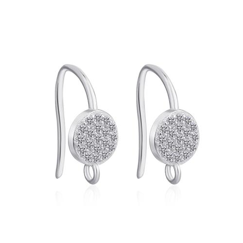 925er Sterling Silber Ohranhänger Zubehör, platiniert, DIY & verschiedene Stile für Wahl & Micro pave Zirkonia, earring drop component length 15-20mm, verkauft von Paar