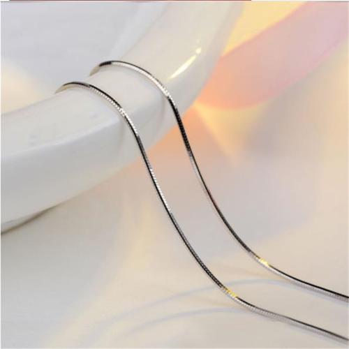 925 Sterling Silver Necklace Chain, DIY & snake chain, more colors for choice, 0.70mm, Length:Approx 18 Inch, Sold By PC