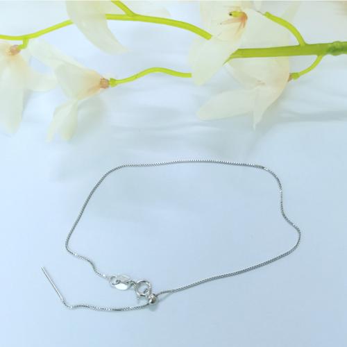 925 Sterling Silver Bracelet Chain, DIY & adjustable & box chain, silver color, 0.60mm, Length:Approx 23 cm, Sold By PC