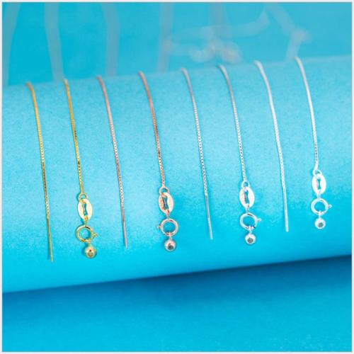 Chaîne collier en argent Sterling 925, DIY & réglable & chaîne de boîte, plus de couleurs à choisir, 0.60mm, Longueur:Environ 45 cm, Vendu par PC
