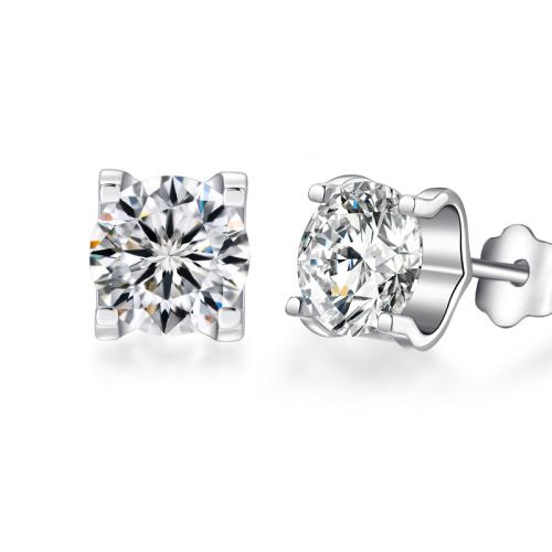 Argent sterling 925 boucle d oreille dormeuse, avec Moissanite, normes différentes pour le choix & pour femme, Vendu par paire