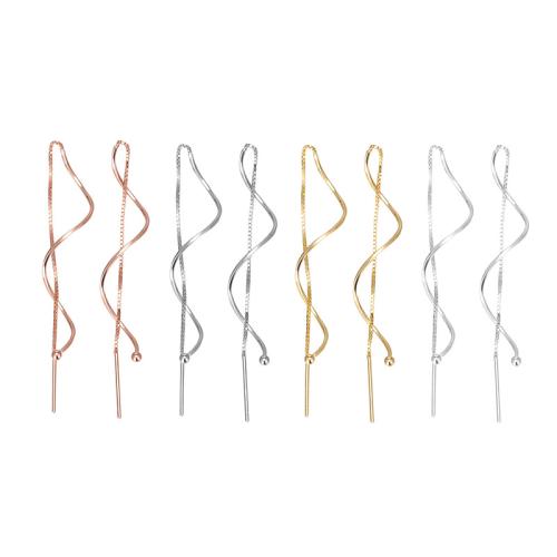 925 Sterling Silver Earring Drop Findings, for woman, more colors for choice, 100mm, Sold By Pair