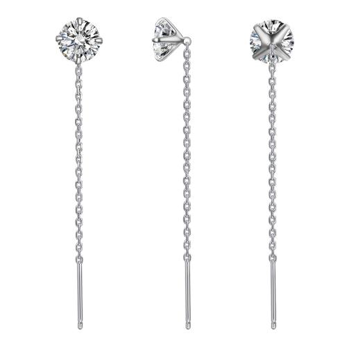 925 Boucles d’oreilles Sterling Silver Drop & Dangle, Argent sterling 925, avec Moissanite, normes différentes pour le choix & pour femme, 40mm, Vendu par paire