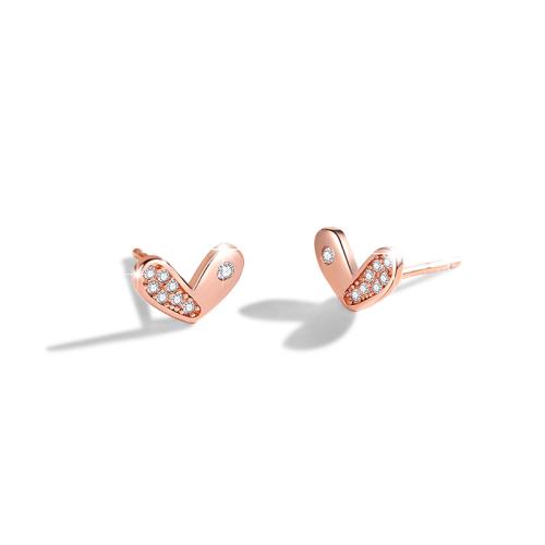 925 Sterling Silver Stud Earring, with Shell Pearl, different styles for choice & micro pave cubic zirconia & for woman, earring length 4-7mm, Sold By Pair