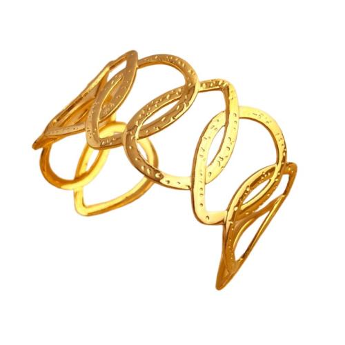 Bracelet en acier inoxydable, Acier inoxydable 304, Placage de couleur d'or, bijoux de mode & pour femme & creux, Vendu par PC